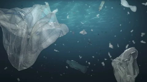 Undewater Pollution Medium DOF version Vídeo Stock 91508881
