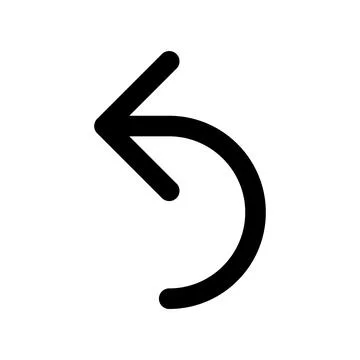 Undo action icon line isolated on white background. Black flat thin icon on.. イラスト素材