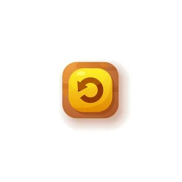 Undo back or Return button for game menu and mobile app, vector isolated. 스톡 일러스트