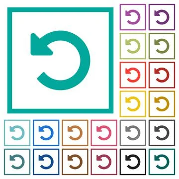 Undo changes flat color icons with quadrant frames Stockillustratie