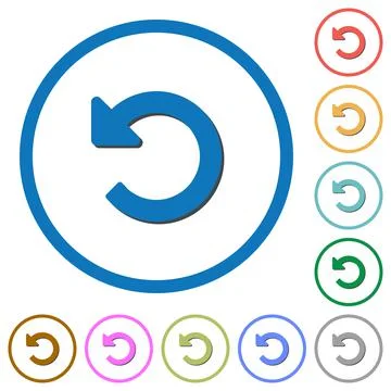 Undo changes icons with shadows and outlines Stock Illustration