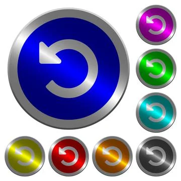 Undo changes luminous coin-like round color buttons Stock-Illustration