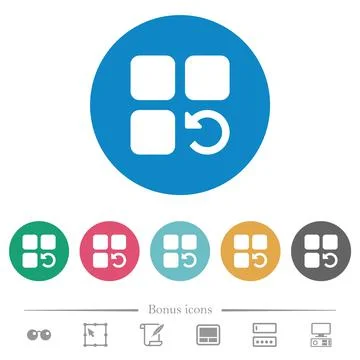 Undo component operation flat round icons Stock Illustration