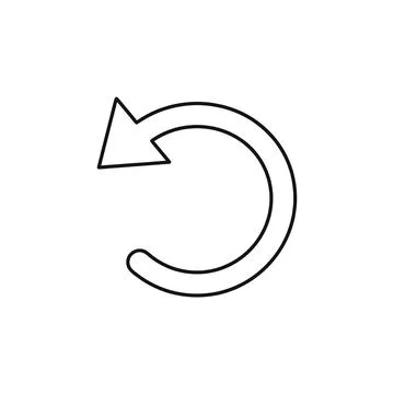 Undo Counterclockwise Curved Return Arrow Line Stock Illustration