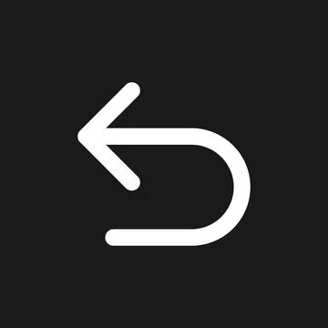 Undo dark mode glyph ui icon Stock Illustration