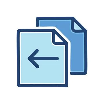 Undo file icon. Blue file icon with left arrow, symbolizing undo action. 스톡 일러스트