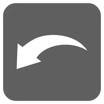 Undo Flat Squared Glyph Icon Stock Illustration