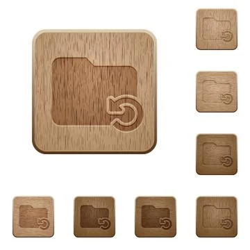 Undo folder operation wooden buttons Stock Illustration
