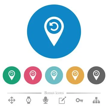 Undo GPS map location flat round icons Stock Illustration