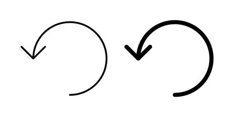 Undo icon symbol. Vector illustration pack in black color. Stock Illustration