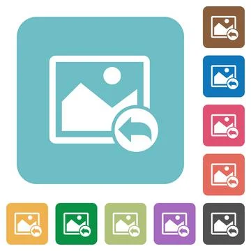 Undo image changes rounded square flat icons Stock-Illustration