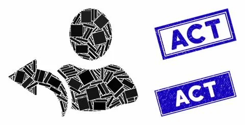 Undo Mosaic and Distress Rectangle Watermarks Stock Illustration