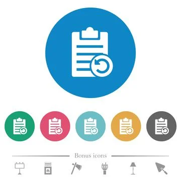 Undo note changes flat round icons Illustrazione stock