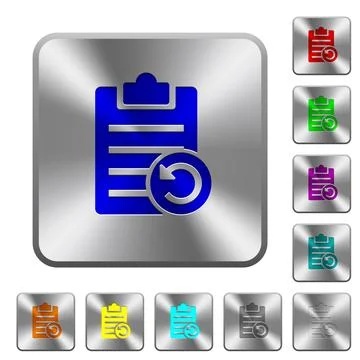 Undo note changes rounded square steel buttons Stock-Illustration