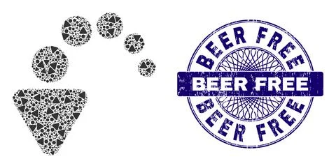 Undo Recursion Collage of Undo Icons and Scratched Beer Free Round Guilloche イラスト素材