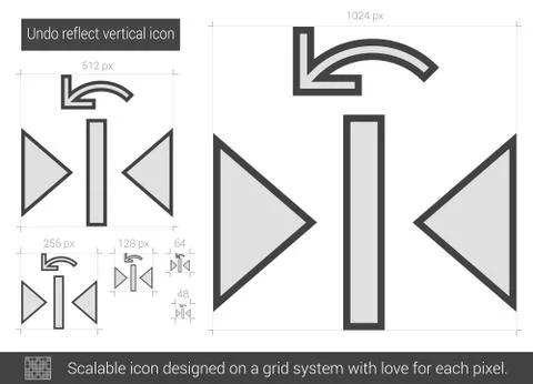 Undo reflect vertical line icon Stock Illustration