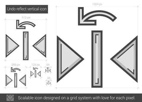 Undo reflect vertical line icon Stock Illustration