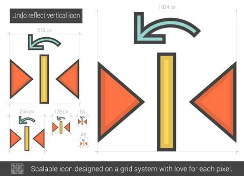 Undo reflect vertical line icon 스톡 일러스트