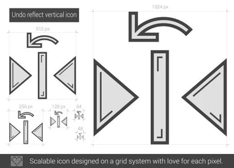 Undo reflect vertical line icon Stock Illustration
