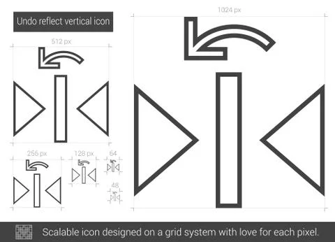 Undo reflect vertical line icon. Stock Illustration