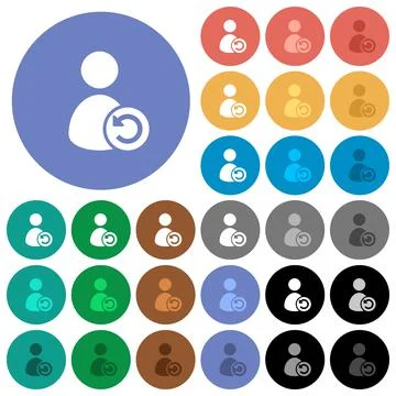 Undo user account changes round flat multi colored icons Illustrazione stock