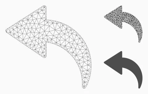 Undo Vector Mesh 2D Model and Triangle Mosaic Icon Illustrazione stock
