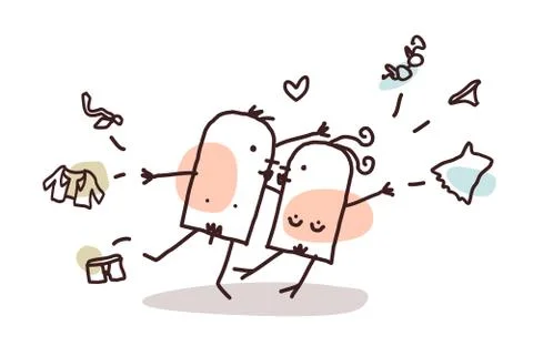 Undressed lovers Stock Illustration