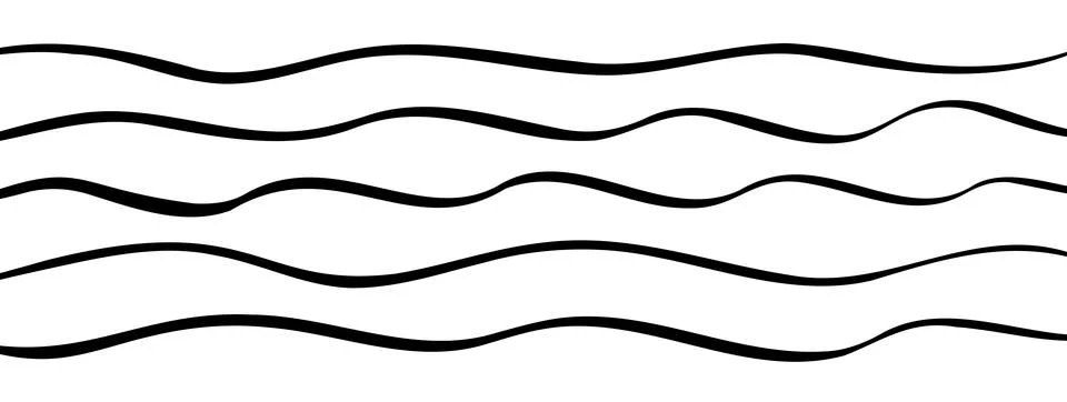 Undulate curve simple line vector background. Squiggly divider, wiggly hand Stock Illustration
