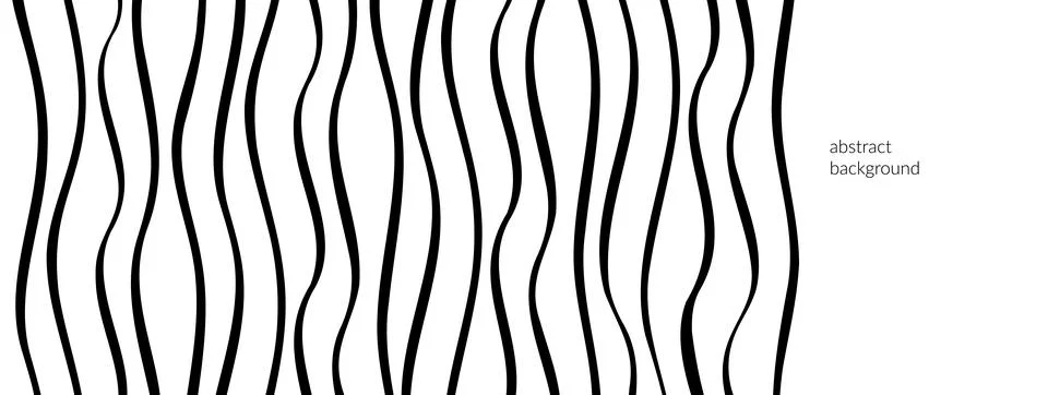 Undulate curve simple line vector banner background. Squiggly wiggly monochrome Stock Illustration