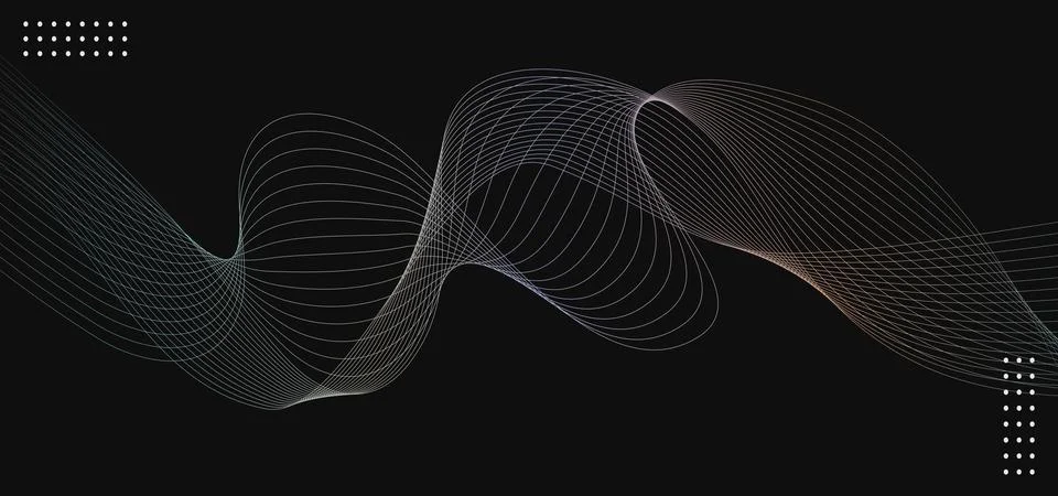 Undulate gradient multicolor lines with blend effect. Isolated wave swirl o.. Stock Illustration