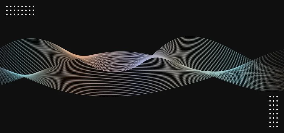 Undulate gradient multicolor lines with blend effect. Isolated wave swirl o.. Stock Illustration