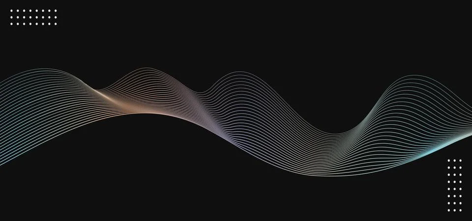 Undulate gradient multicolor lines with blend effect. Twisted Ribbon backgr.. 库存插图