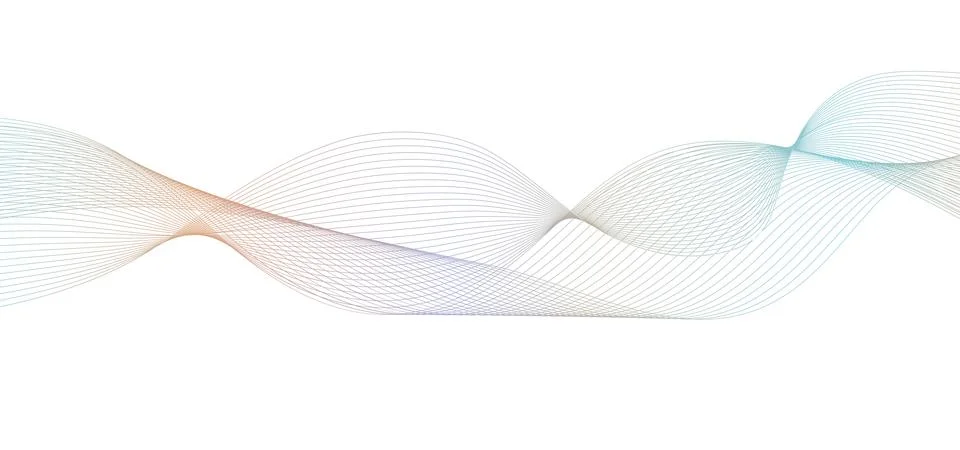 Undulate gradient multicolor lines with blend effect. Twisted Ribbon backgr.. Stock Illustration