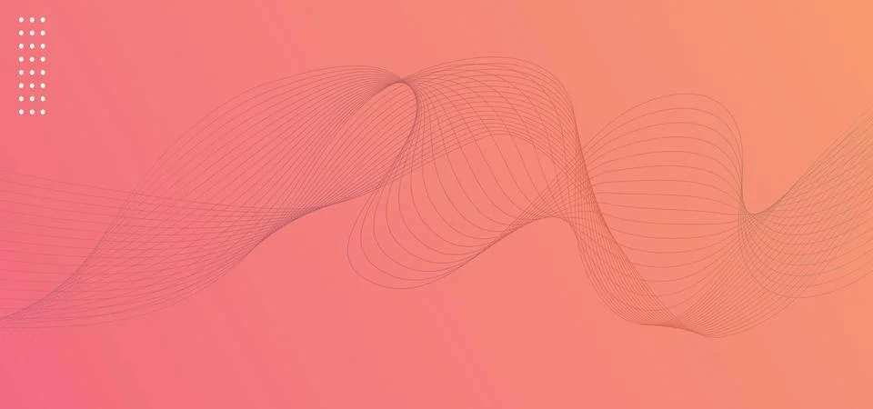 Undulate gradient orange and red lines with blend effect. Isolated wave swi.. Stock Illustration