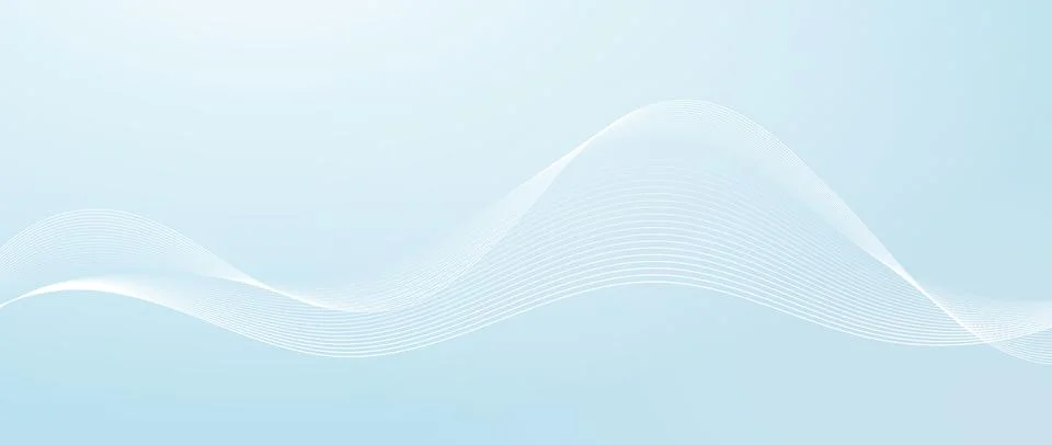 Undulate smooth wave lines design. Abstract flowing stripes template. White Stock Illustration