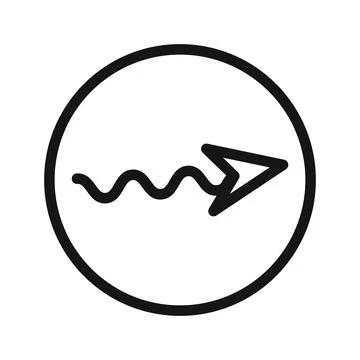 Undulating arrow icon Black line art vector logo Illustrazione stock