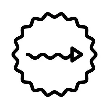 Undulating arrow icon linear logo mark in black and white Stock Illustration