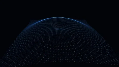 Undulating Blue Digital Data Wave with Interconnected Points and Fluid Rhyt.. Видео 345982157