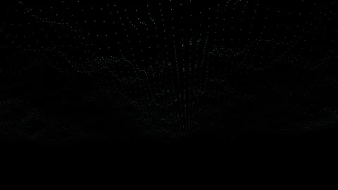Undulating Cyan Point-Mesh Landscape with Soft Digital Lighting and Rhythmi.. Видео 345982084