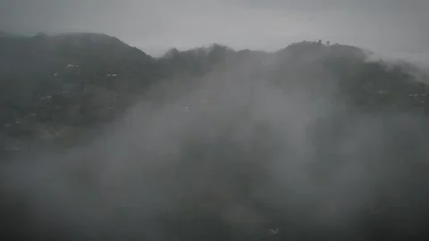 Undulating Moisture Blanket Washing Over Contoured Hillsides Gently Stock Footage 316864427