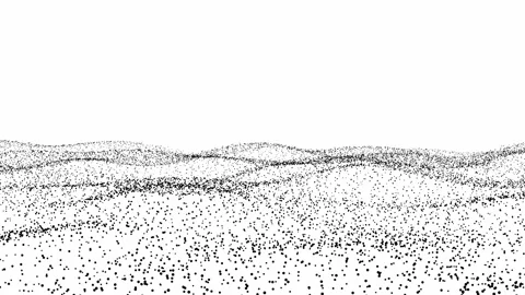 Undulating movements in a black particle network against a white background Stock-Footage 236411943