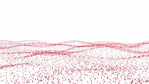 Undulating movements in a red particle network against a white background Stock-Footage 236409469