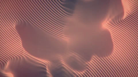 Undulating pattern of orange color on a blue background. 3d rendering animation Stock Footage 253168684