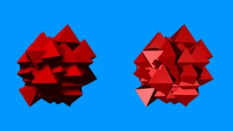 Undulating, rotating, dense glob of large octahedrons Stock Footage 96272786