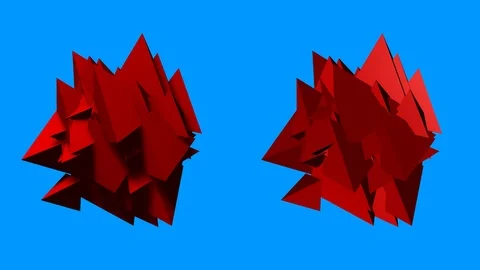 Undulating, rotating, dense glob of large tetrahedrons Stock-Footage 96272841