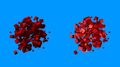 Undulating, rotating, loose glob of small cubes Stock-Footage 96273120