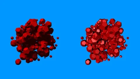 Undulating, rotating, loose glob of small dodecahedrons Stock Footage 96273245