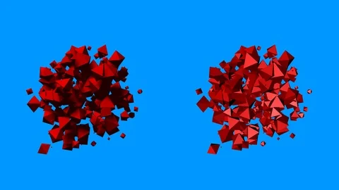 Undulating, rotating, loose glob of small octahedrons Stock-Footage 96273519