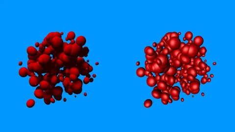 Undulating, rotating, loose glob of small ovoids Stock Footage 96506236