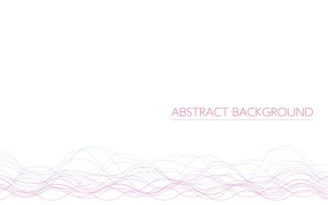 Undulating streamlined abstract background, purple gradient lines 库存插图